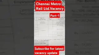Chennai metro railway Ltd.vacancy #job #trending #exam #vacancy2025#update #sarkari naukari#viral