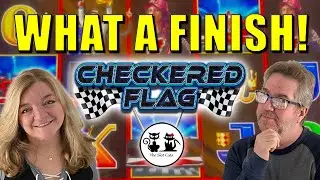 VROOM VROOM! LIGHTNING DOLLAR LINK - CHECKERED FLAG! IT'S ONE OF OUR FAVORITE SLOT MACHINES!