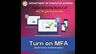 Day 3 Security Byte is here! 🔐💻Turn on Multi-Factor Authentication (MFA).
