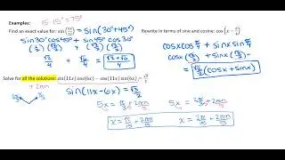 Precalculus: Sum and Difference Formulas, Symmetry, Even/Odd Trig functions, cofunctions