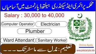 Primary and Secondary Healthcare Department jobs 2020|| Computer operator jobs||Pakistan govt jobs