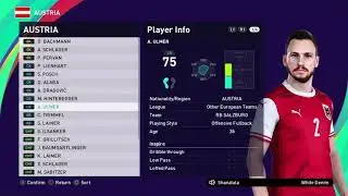 AUSTRIA EURO 2020/2021 PES BASE COPY