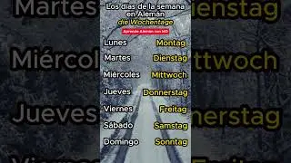 D&iacute;as de la semana 🗓️ en alem&aacute;n 🇩🇪 #aprendealeman #alemanfacil #cursodealeman