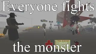 Everyone fights the monster - Murder Drones Vr