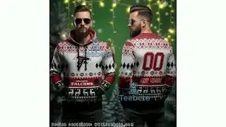 Atlanta Falcons Custom Name Number Ugly 3D Hoodie Holiday