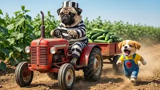🔥🐶 Baby Puppy’s Cucumber Harvest Turns Into Chaos! He Spots a Tractor Thief and Starts a Wild Chase!