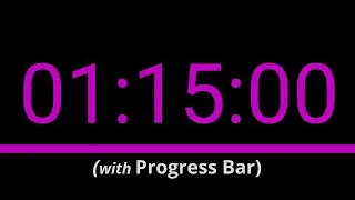 SILENT - 1 Hour and 15 Minute Countdown - Pink with Progress Bar and Time Markers / Chapters