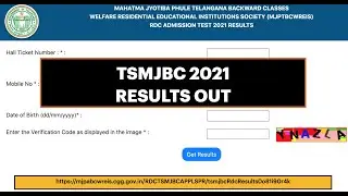 TSMJBC RESULTS 2021 || TSMJBC RJC 2021 RESULTS DECLARED || MJPTBCWREIS Result 2021