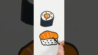 Sushi Drawing and Painting for Kids  #shortsvideo #painting #art #shorts