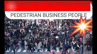 city life of busy Asian crowded pedestrian business people man and woman worker with