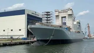 Betriebsstofftransporter SPESSART (A 1442) liegt am Marinearsenal Warnowwerft 4.6.2025