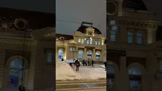 Paveletsky train station Moscow Russia ❄️🚂 🇷🇺 / #shorts #winter #russia #train #snow