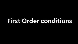 First Order conditions