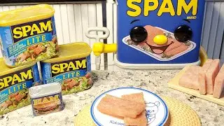 Re-Ment Cooking with REAL Food | Mini Kitchen | Spam  #minibrands #spam #miniatures