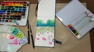 Testing New Silver Voyage Travel Brushes Watercolor Landscape