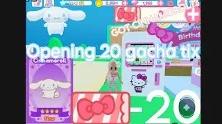 Opening 20 gacha tix in my hello kitty cafe!! Cinnamorol?!! #myhellokittycafe #cinnamoroll
