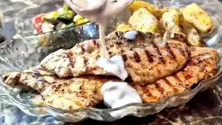 Juicy tasty chicken steaks with mushroom sauce 🤤