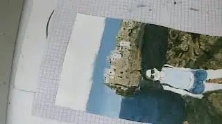 Speed up of process acrylic painting on canvas 17*13cm .