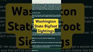 Washington State Bigfoot Encounter. Sasquatch sighting, #bigfoot