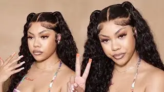 super cute pigtails on this bomb preplucked waterwave! | full install | asteria hair