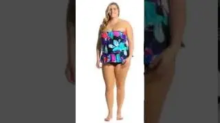 Maxine Plus Size Flourish Peplum Tankini Top | SwimOutlet.com