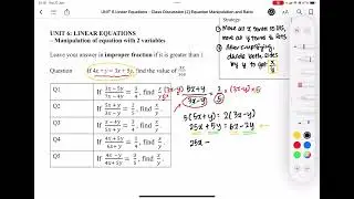 S1 Linear Equations: Manipulation of Equation with 2 variables (Q2)