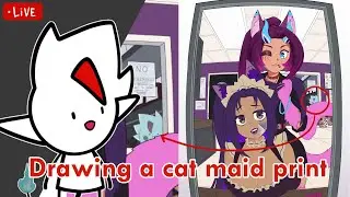 Making a Cat Maid Poster Print Part 2