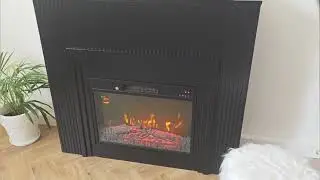 ElectricSun LAMELIA Matte Black Electric Fireplace