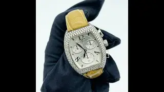 Pre-owned Van Der Bauwede Magnum Xs Cal.65 Chronograph Silver 800 Diamond Bezel Watch
