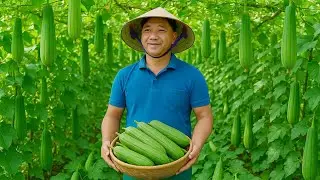 How To Harvest Sponge Gourd, Black Chicken Cooking - ASMR Cooking  | Tung Country Life