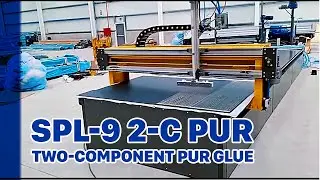 SPL-9 2-C PUR. Нанесение двухкомпонентного полиуретанового клея.