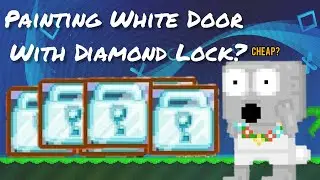 Growtopia | Painting My White Door And Bedrock 