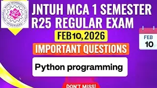 👉 JNTUH MCA R25 1st semester Python Programming Important Questions | Unit Wise | Exams Special👍🏼👍🏼