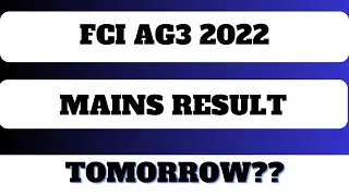FCI AG3 RESULT TOMORROW ?? || FCI AG3 RESULT 2022