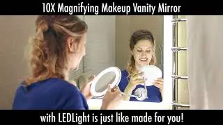 10X Magnifying Makeup Mirror with Bright LED Light | Adjustable Gooseneck Suction Cup