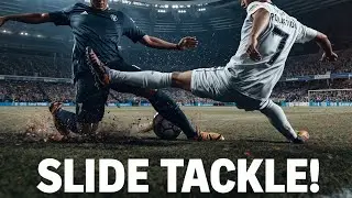 Best Slide Tackles on Ronaldo, Messi & Mbapp&eacute; | Legendary Defenders in Action