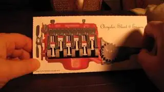 Kinetic sculpture of Chrysler Slant 6 engine paper model