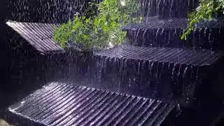 FALL ASLEEP INSTANTLY(No Ads)😴Heavy Rain,Thunderstorm🔥Fire Sounds for Quite Night &Stop Overthinking