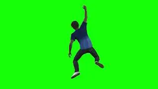 Real Man Climbing laddar | Fall from Roof Green Screen