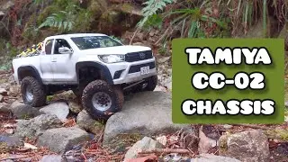 【4K】TAMIYA CC-02 chassis HILUX white body Shakedown!!