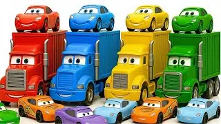 7 Minutes of Satisfying Unboxing Review | Mattel Disney Pixar Cars Surprise Eggs Mack Trucks Playset