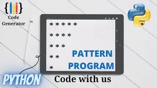 Inverted Half Pyramid Pattern in Python | Python for Beginners | Code Generator | CG.