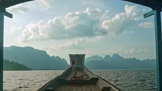 Canoe In Cheow Lan Lake Stock Video