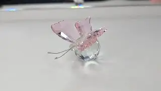 Crystal Butterfly Figurine (Small Size!) | Pink K9 Crystal Collectible Decor