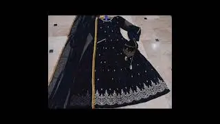 EID COLLECTION 4Pcs,  Maxi,Dupatta,Trouser, Potli Bag Lace Dupatta  ChiffonEmbroidery Potli Bag