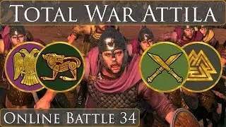 Total War Attila Online Battle Video 34 Celt-Rome vs Saxon-Suebi