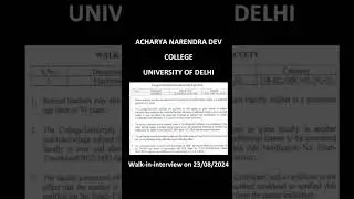 Guest Faculty Vacancy 2024#Delhi University# Electronics Dept#jobs2024#