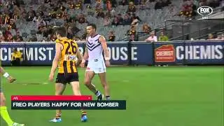 Fremantle are happy their former teammate Ryan Crowley has found a home at Essendon