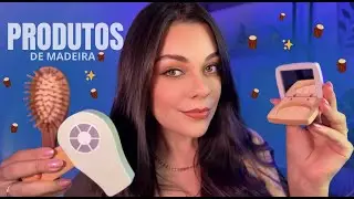 ASMR: Cabelo E Maquiagem Com Produtos de Madeira 🪵💆🏻‍♀️ 