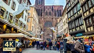 Strasbourg France 🇫🇷 4K Capital of Christmas Alsace Walking Tour